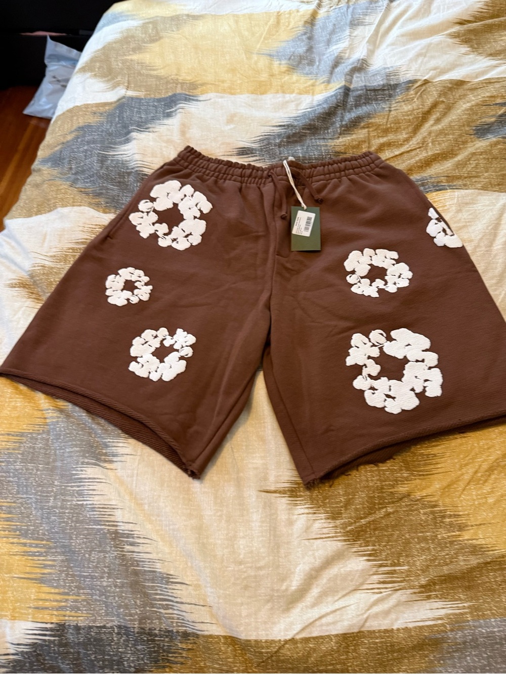 Denim Tears Cotton Wreath Men’s Brown Shorts Size M